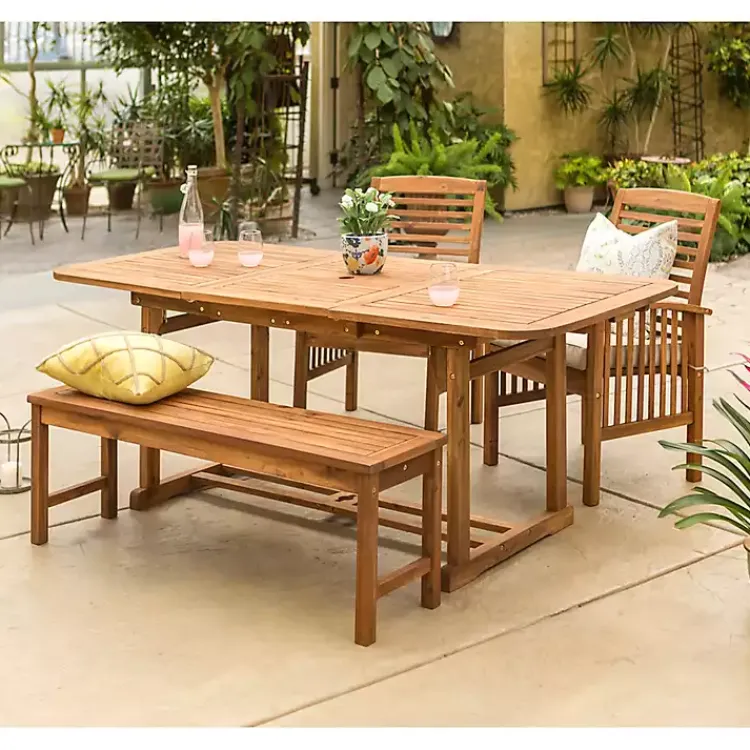 Outdoor Dining-Kirklands Home Wood Slat Back 4-pc. Outdoor Dining Set Tan