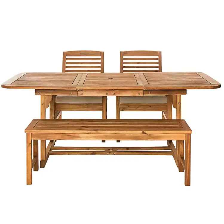 Outdoor Dining-Kirklands Home Wood Slat Back 4-pc. Outdoor Dining Set Tan
