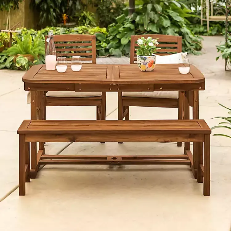 Outdoor Dining-Kirklands Home Dark Wood Slat Back 4-pc. Outdoor Dining Set Brown