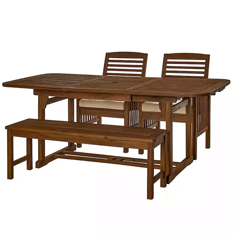 Outdoor Dining-Kirklands Home Dark Wood Slat Back 4-pc. Outdoor Dining Set Brown
