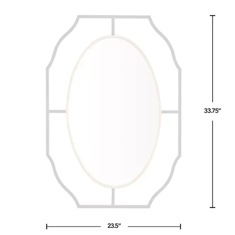 Decorative Mirrors-Kirklands Home Black Gold Scalloped Oval Frame Wall Mirror