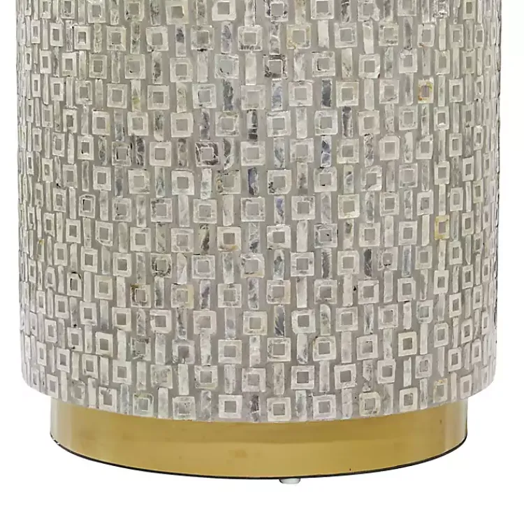 Accent & End Tables-Kirklands Home Mother Of Pearl Sells Wood Base Accent Table Gray