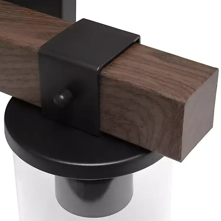 Flush Mount Lighting-Kirklands Home Crossbeam Vanity Flushed Mount Shade Brown