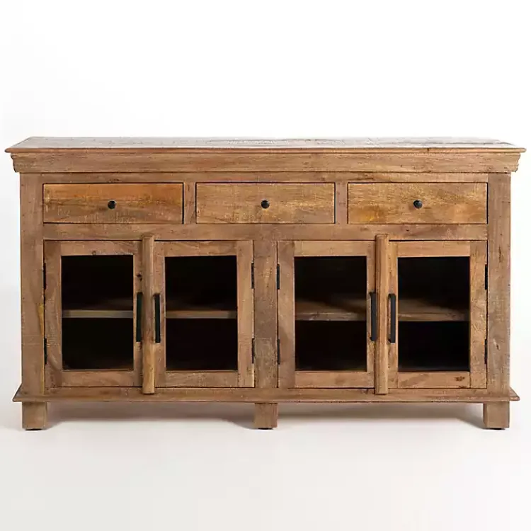 Cabinets & Sideboards-Kirklands Home Easton Mango Wood 4-Door Cabinet