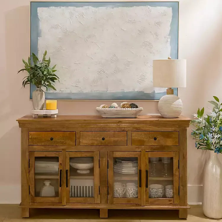 Cabinets & Sideboards-Kirklands Home Easton Mango Wood 4-Door Cabinet