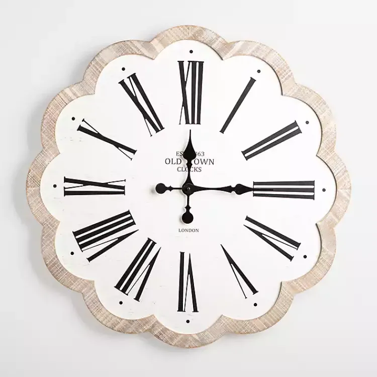 Clocks-Kirklands Home Adelyn Scalloped Edge Wood Clock