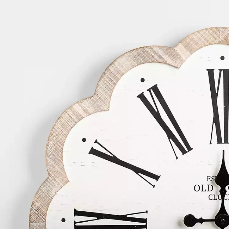Clocks-Kirklands Home Adelyn Scalloped Edge Wood Clock