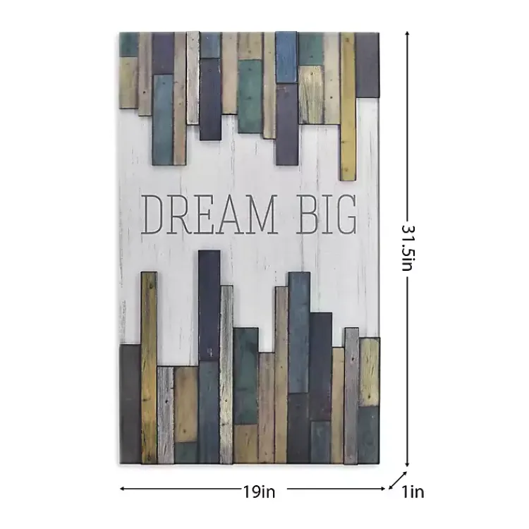 Wall Quotes & Signs-Kirklands Home Dream Big Wood Slat Wall Plaque