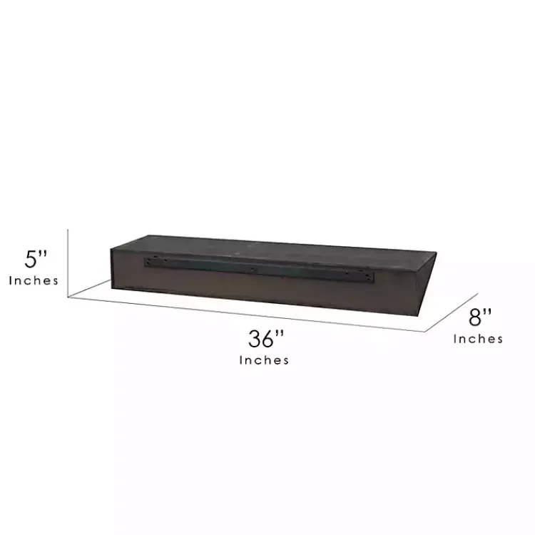 Shelves-Kirklands Home Black Wedge Wood Large Floating Shelf