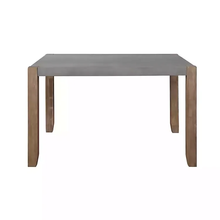 Dining Tables-Kirklands Home Amber Wood Faux Concrete Top Dining Table Brown