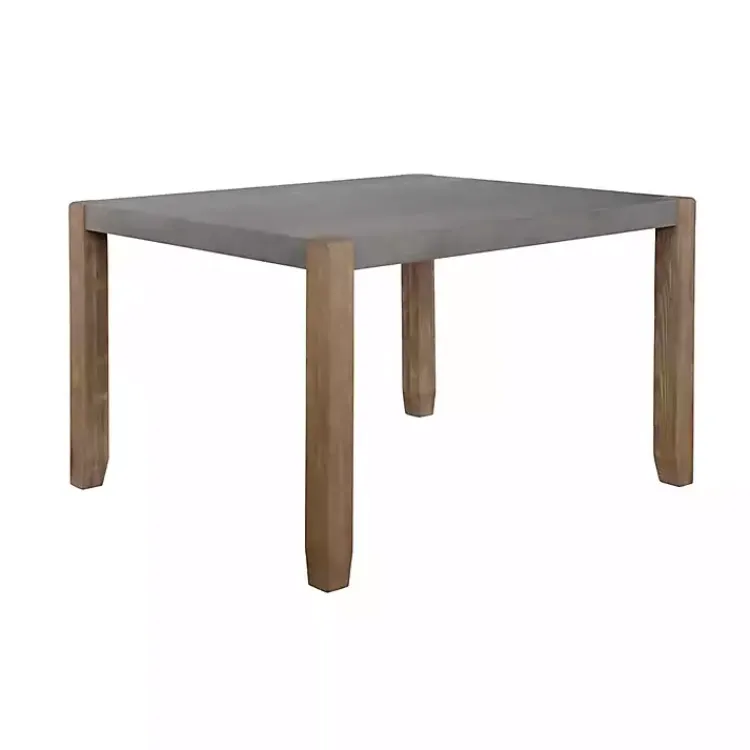 Dining Tables-Kirklands Home Amber Wood Faux Concrete Top Dining Table Brown