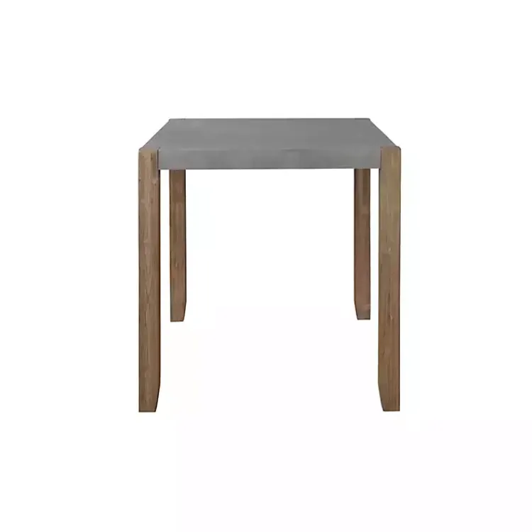 Dining Tables-Kirklands Home Amber Wood and Faux Concrete Dining Table