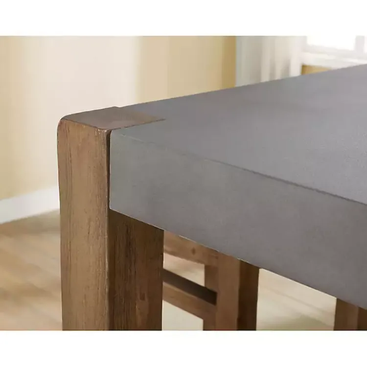 Dining Tables-Kirklands Home Amber Wood and Faux Concrete Dining Table