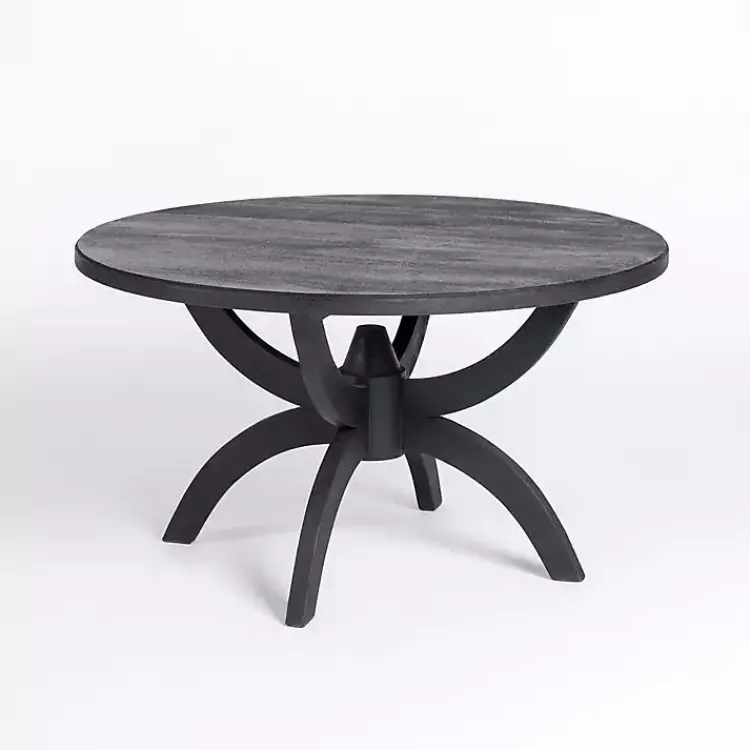 Coffee Tables-Kirklands Home Wood Round Dori Coffee Table Black