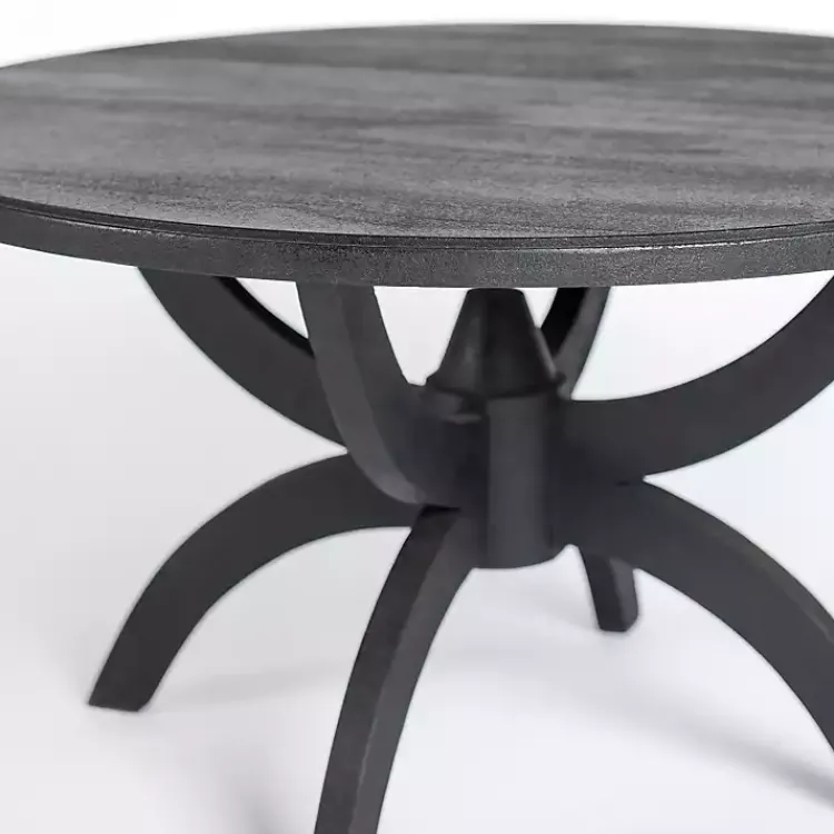 Coffee Tables-Kirklands Home Wood Round Dori Coffee Table Black