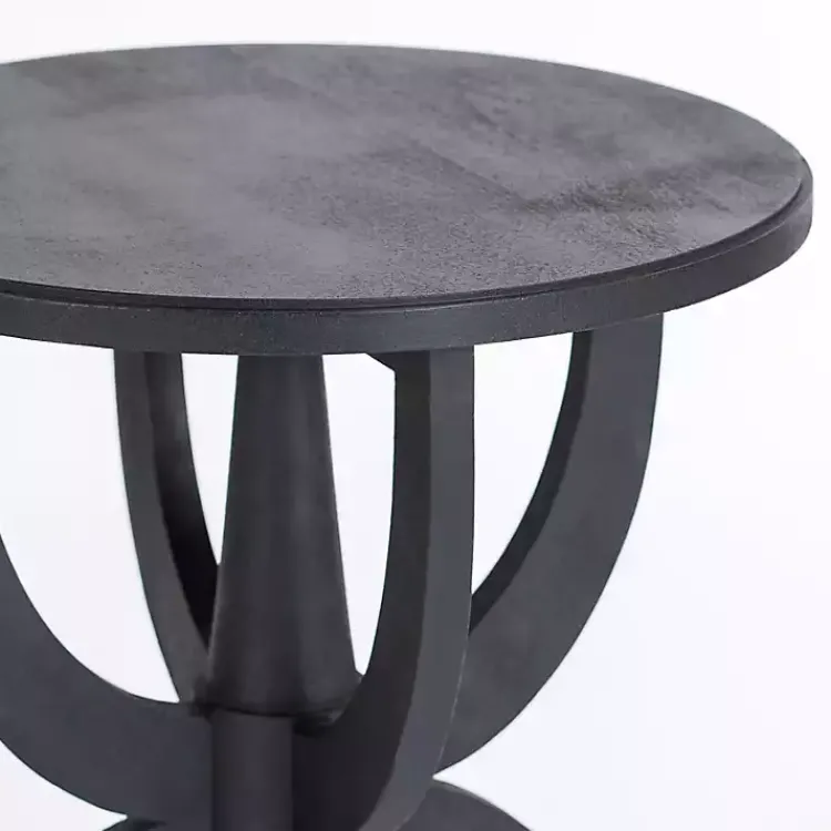 Accent & End Tables-Kirklands Home Wood Round Dori Side Table Black