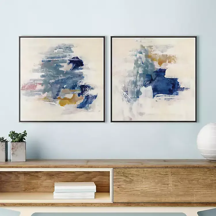 Canvas Art-Kirklands Home Soft Teal Waves I & II Canvas Art Prints, Set of 2