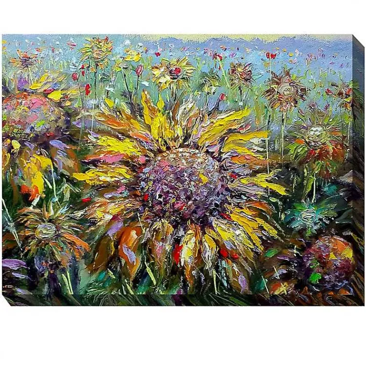 Outdoor Wall Decor-Kirklands Home Sunflower Fields Outdoor Canvas Art Print