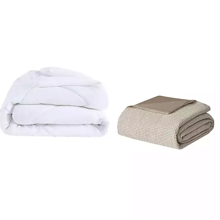 Duvets-Kirklands Home Alaya 4-pc. Full/Queen Waffle Duvet Set Tan
