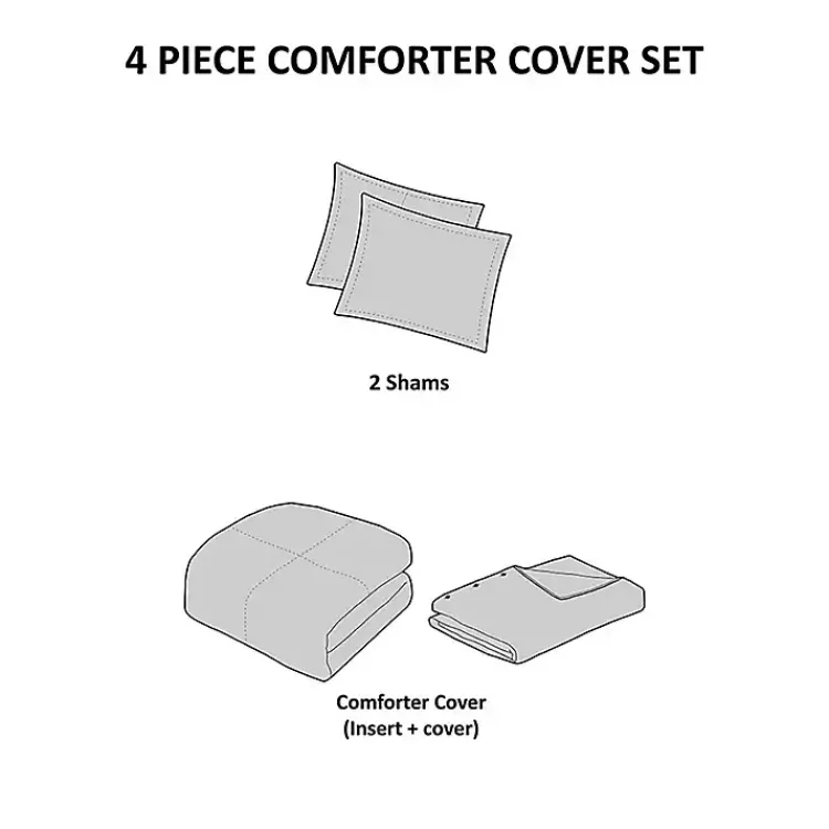 Duvets-Kirklands Home Alaya 4-pc. Full/Queen Waffle Duvet Set Tan