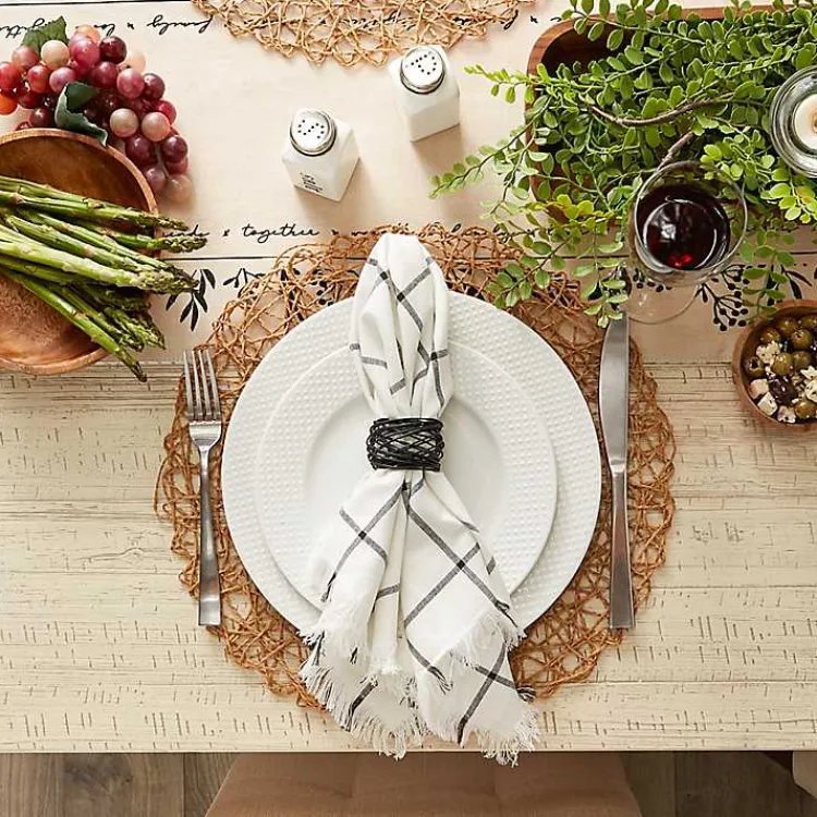 Table Linens-Kirklands Home Bird Nest 6-pc. Napkin Ring Set Black