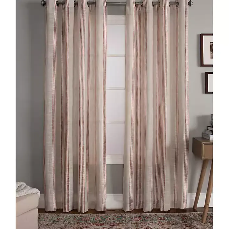 Curtains & Drapes-Kirklands Home Amber Stripe Single Curtain Panel, 84 in.