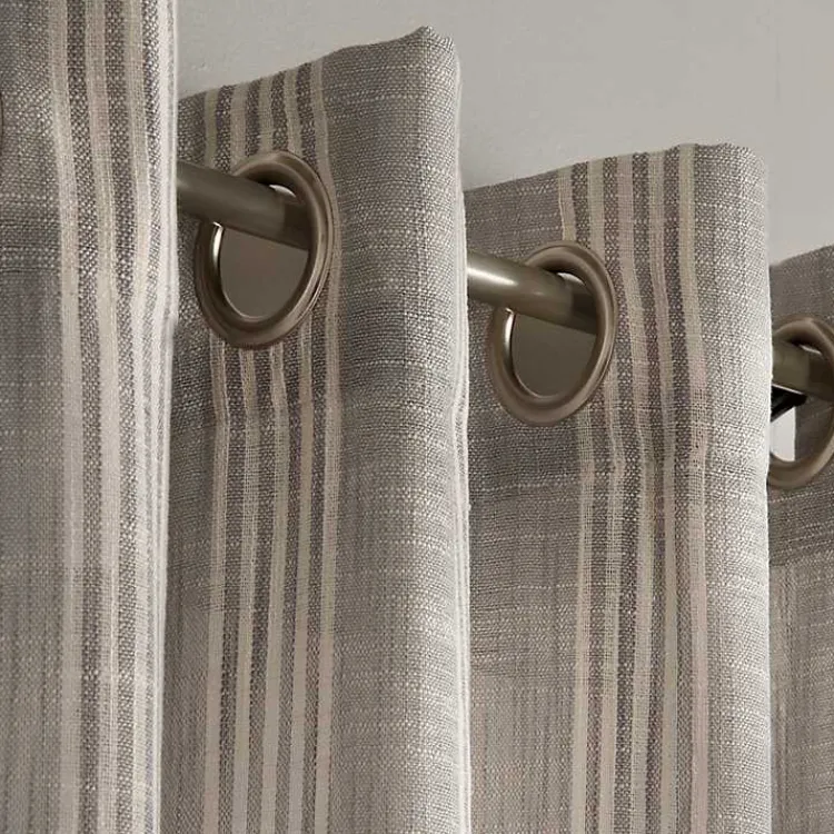 Curtains & Drapes-Kirklands Home Graphite Stripe Single Curtain Panel, 84 in.