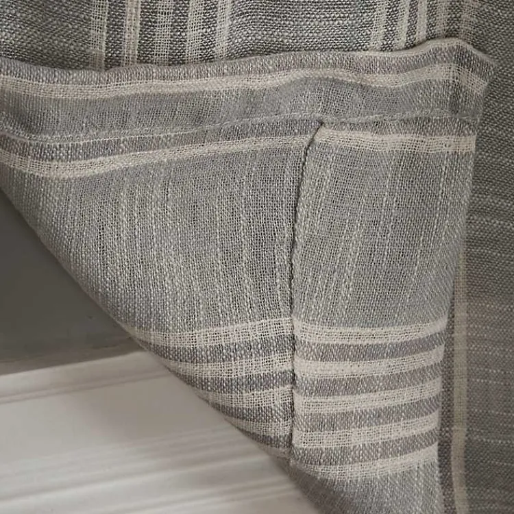 Curtains & Drapes-Kirklands Home Graphite Stripe Single Curtain Panel, 84 in.