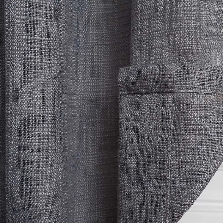 Curtains & Drapes-Kirklands Home Woven Single Curtain Panel, 84 in. Gray