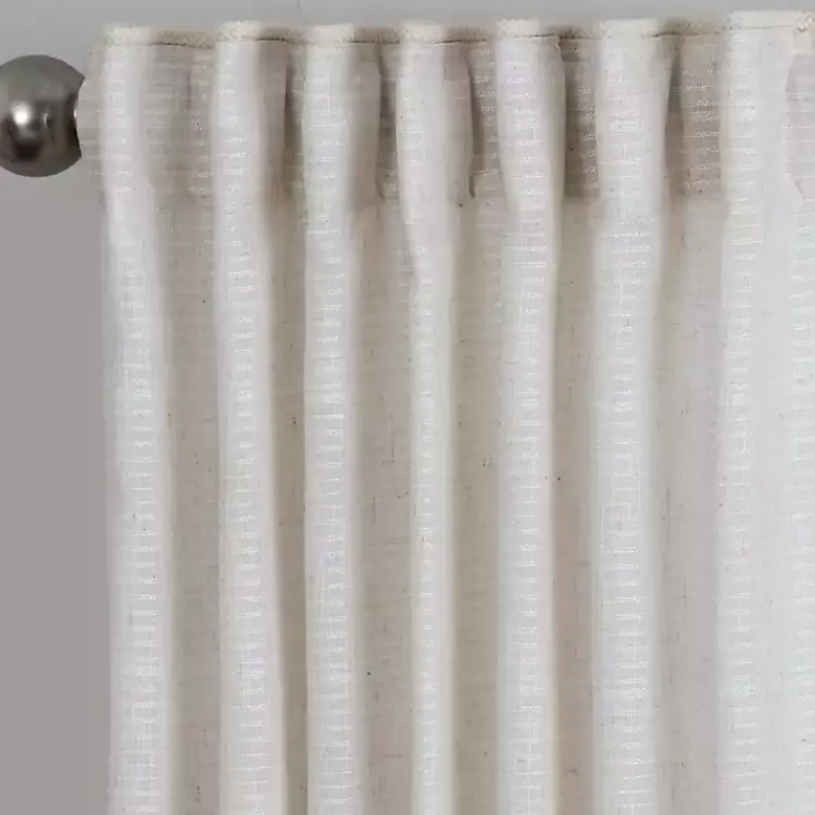 Curtains & Drapes-Kirklands Home Cream Solid Pleated Single Curtain Panel, 84 in. White
