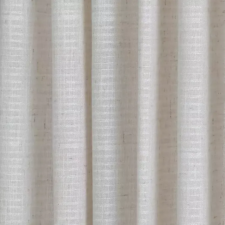 Curtains & Drapes-Kirklands Home Cream Solid Pleated Single Curtain Panel, 84 in. White