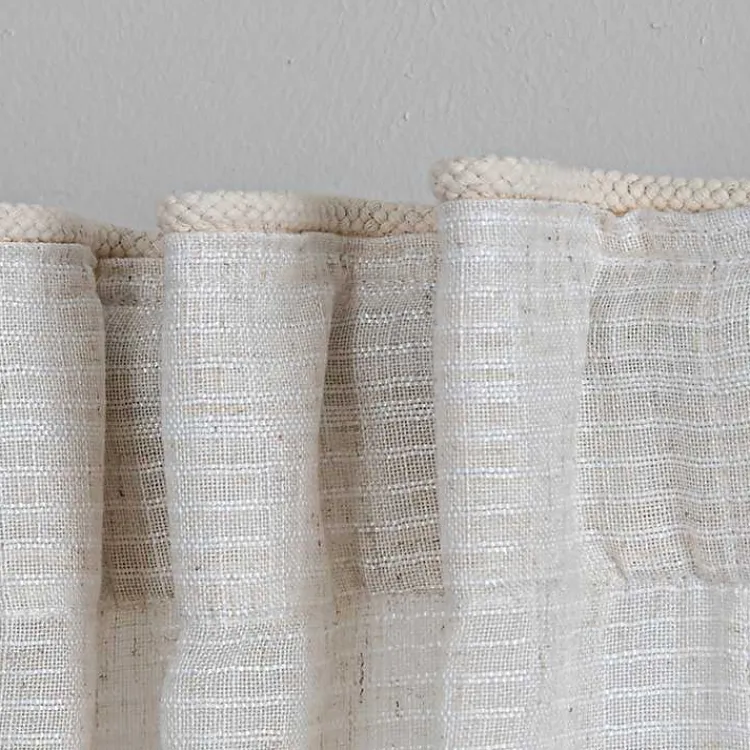 Curtains & Drapes-Kirklands Home Cream Solid Pleated Single Curtain Panel, 84 in. White