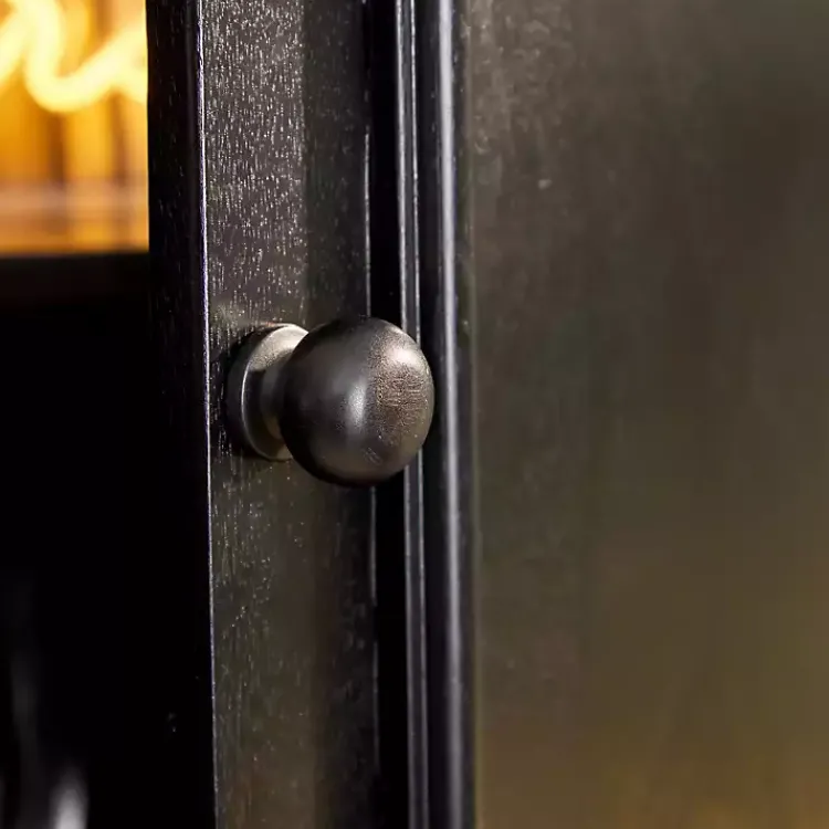 Cabinets & Sideboards-Kirklands Home Black Arch Wood Bar Cabinet