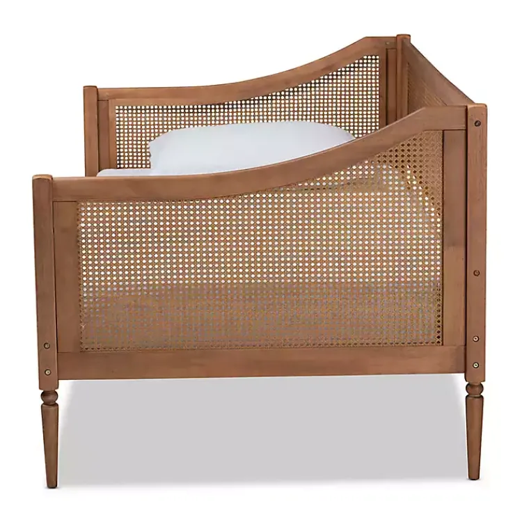Beds & Headboards-Kirklands Home Walnut Wood and Rattan Twin Daybed Brown