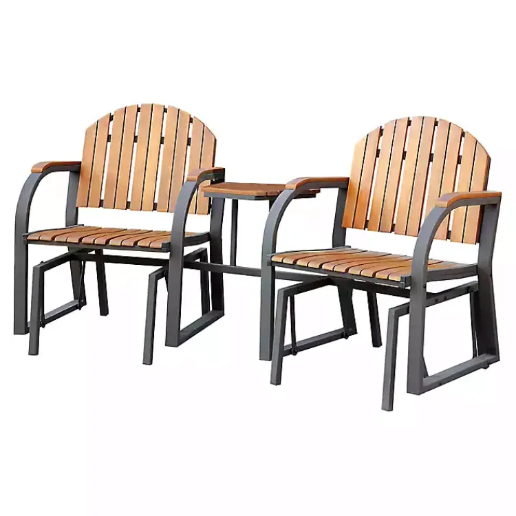 Outdoor Sets-Kirklands Home Wood Slat Attached Frame 3-pc. Outdoor Chair Set