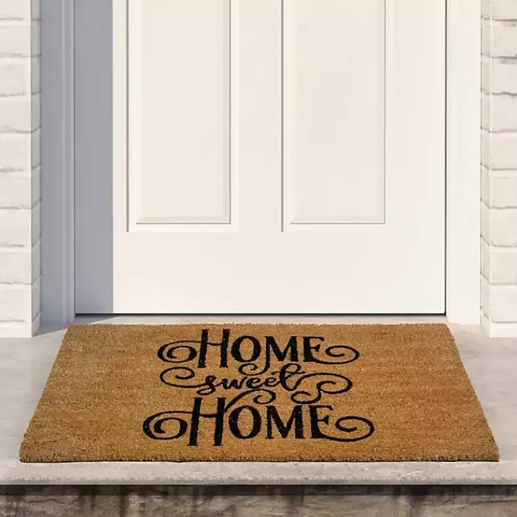 Doormats-Kirklands Home Flourish Script Home Sweet Home Coir Doormat