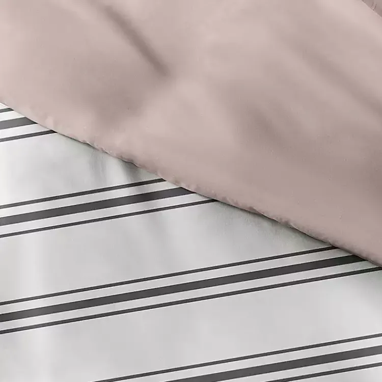 Duvets-Kirklands Home Rose Pink Echo Stripe 3-pc. Queen Duvet Cover Set