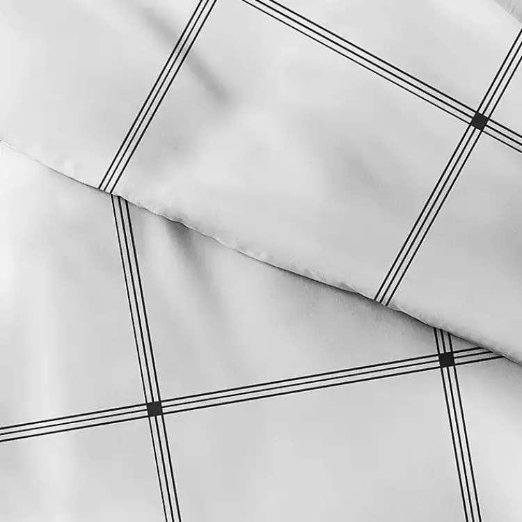 Duvets-Kirklands Home Gray Grid Plaid 2-pc. Micro Twin Duvet Cover Set