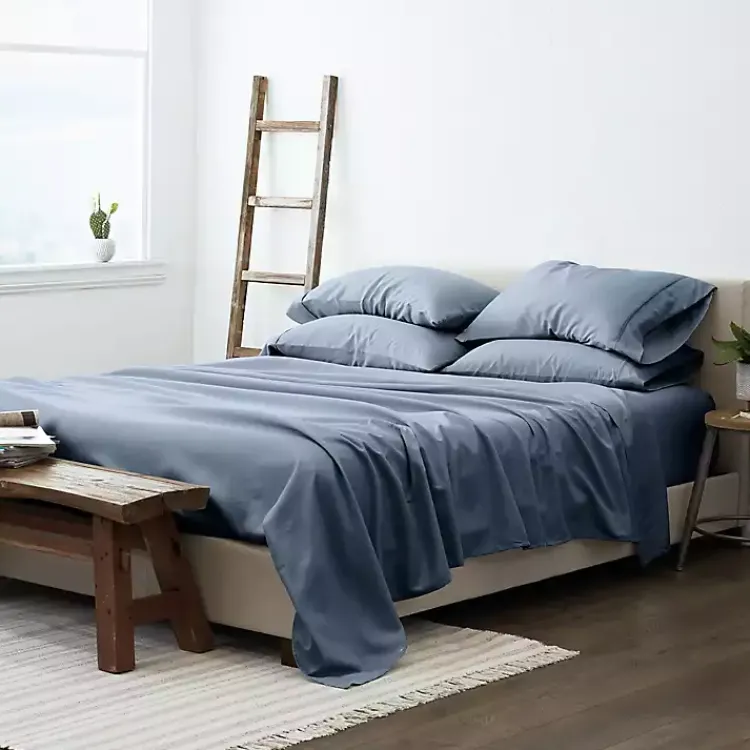 Bed Sheets-Kirklands Home Stone 6-pc. King Sheet Set Blue