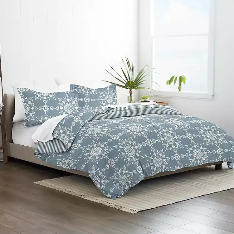Comforters-Kirklands Home Daisy Medallion King 3-pc. Comforter Set Blue