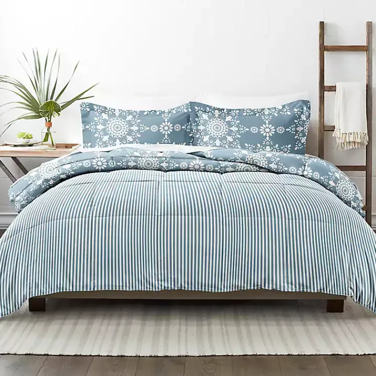 Comforters-Kirklands Home Daisy Medallion Twin 3-pc. Comforter Set Blue