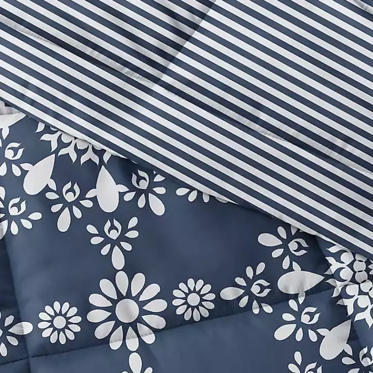 Comforters-Kirklands Home Navy Daisy Medallion Twin 3-pc. Comforter Set Blue