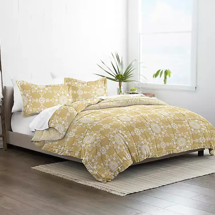 Comforters-Kirklands Home Daisy Medallion Twin 3-pc. Comforter Set Yellow
