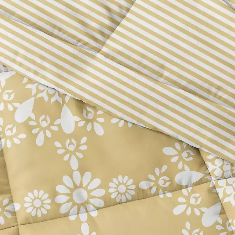 Comforters-Kirklands Home Daisy Medallion Twin 3-pc. Comforter Set Yellow