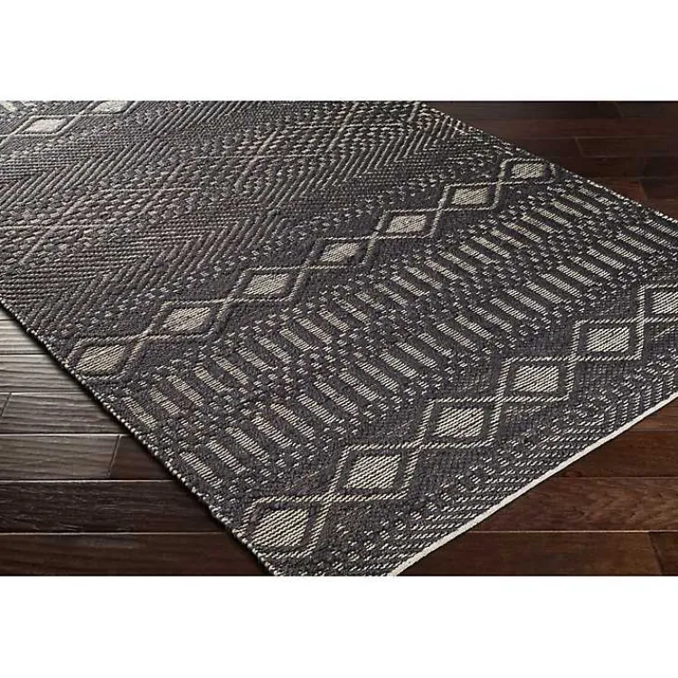 Area Rugs-Kirklands Home Diamond Jute Area Rug, 8x10 Black