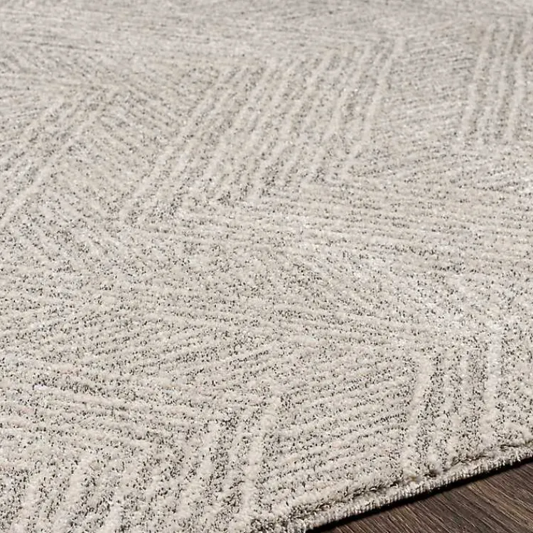 Area Rugs-Kirklands Home Cream and Gray Zig Zag Area Rug, 5x7