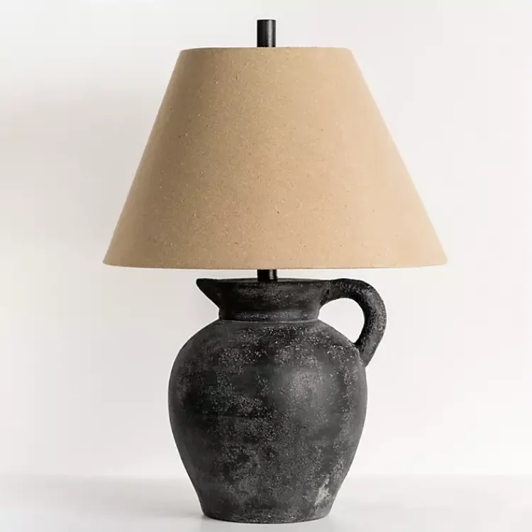 Table Lamps-Kirklands Home Charcoal Vase Table Lamp Tan