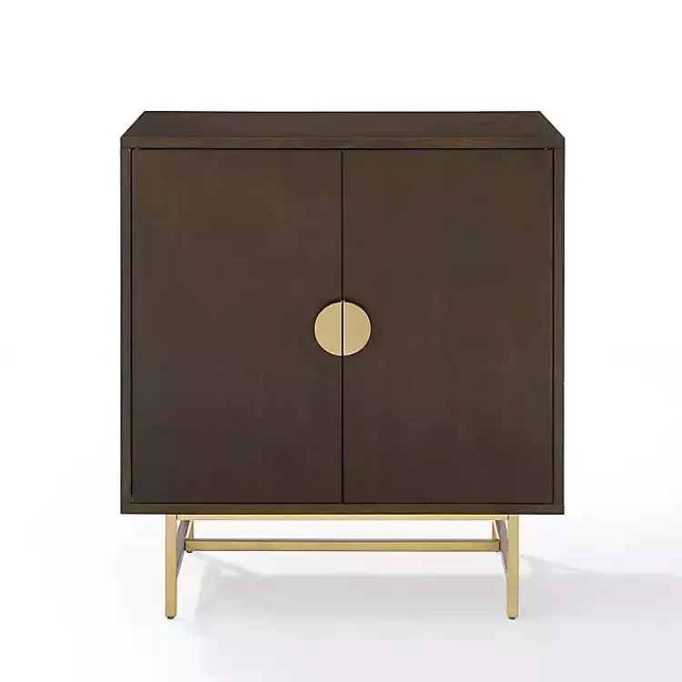 Cabinets & Sideboards-Kirklands Home Brielle Golden Circle Wine Cabinet Brown