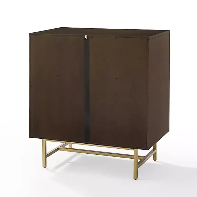 Cabinets & Sideboards-Kirklands Home Brielle Golden Circle Wine Cabinet Brown