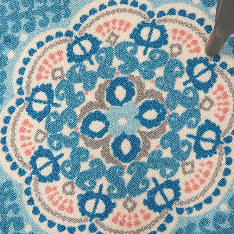 Outdoor Rugs-Kirklands Home Cerulean Medallion Outdoor Area Rug, 5x7